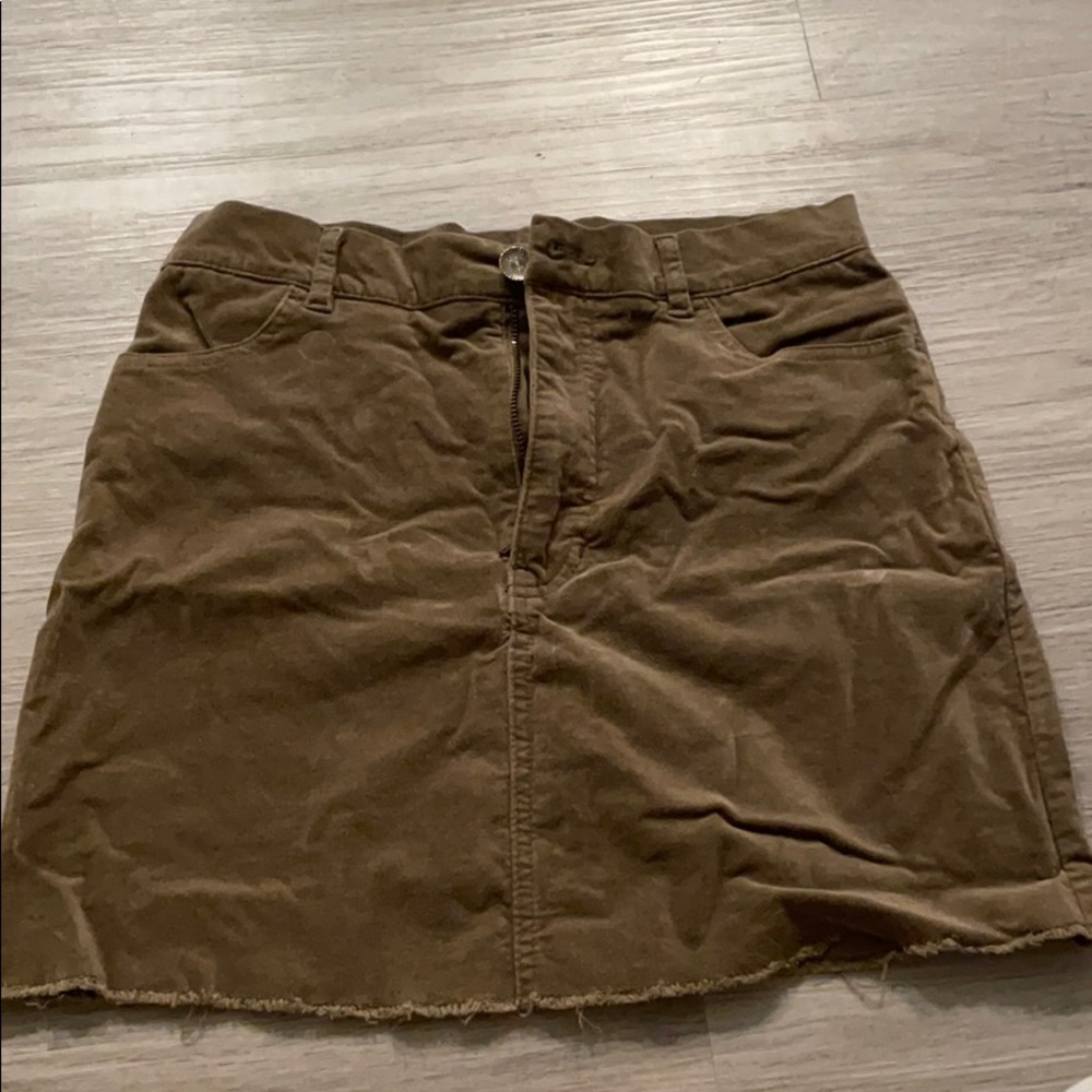 Green mini skirt